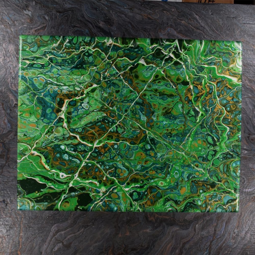 Acrylic Pour Painting 11x14 Clear coated